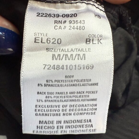 Elle Women’s Scrub Top M Black EL620 Stretch Panels & Pockets Lightweight Modern - Picture 4 of 7